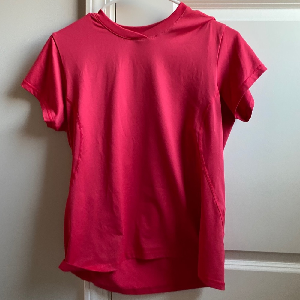 REI pinkish red workout top.